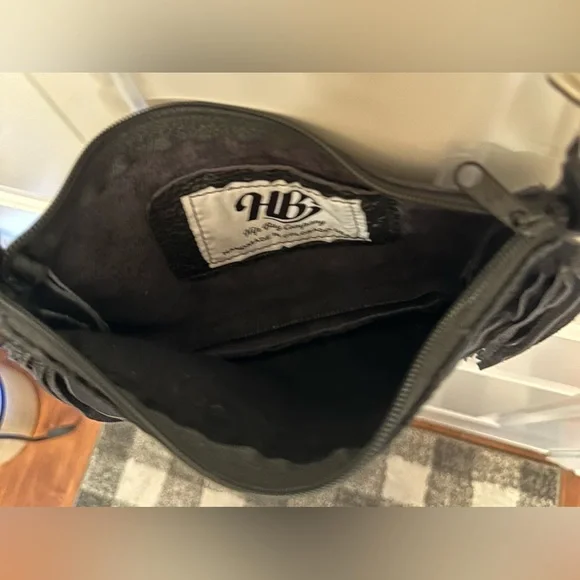 Hip Bag Company Black Leather Fringe Crossbody – Handmade USA - Picture 8 of 10